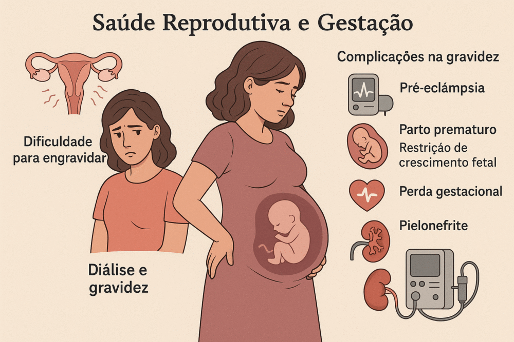 A DRC (doença renal crônica), pode ter um efeito profundo na fertilidade feminina e no curso da gravidez.